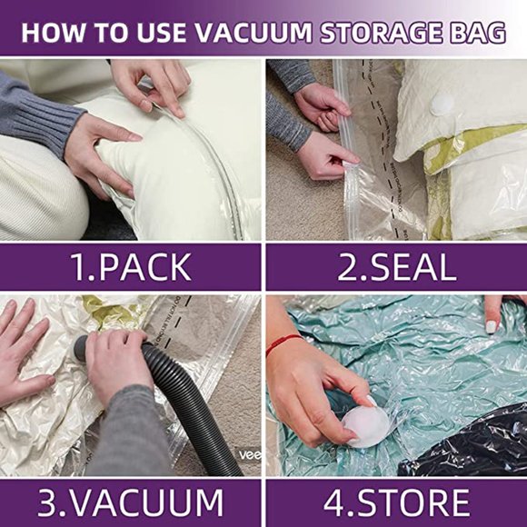 Vacuum Clothes Storage Bags 10 pcs Mix Sizes with Hand Pump - Picture 4 of 8